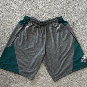 Nike Men's Gray and Green Athletic Shorts